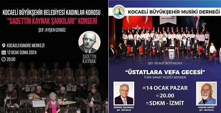 Kocaeli'de duayen bestekarlar konserlerle anılacak
